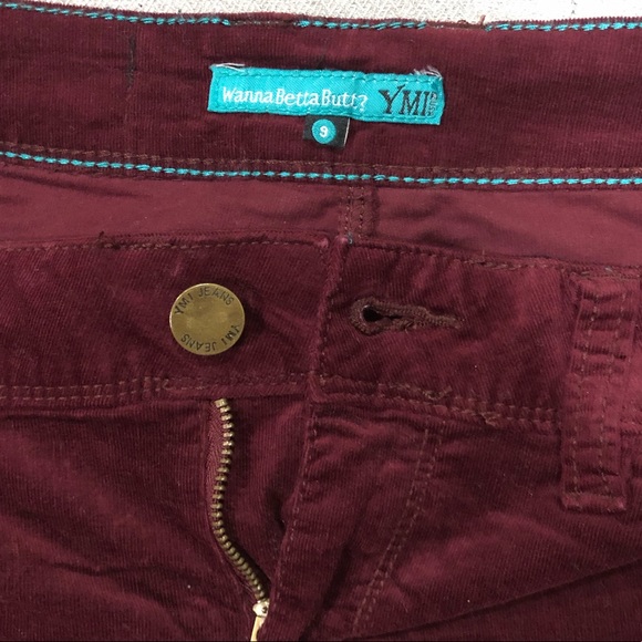 YMI red/burgundy corduroy skinny jeans - Picture 3 of 7